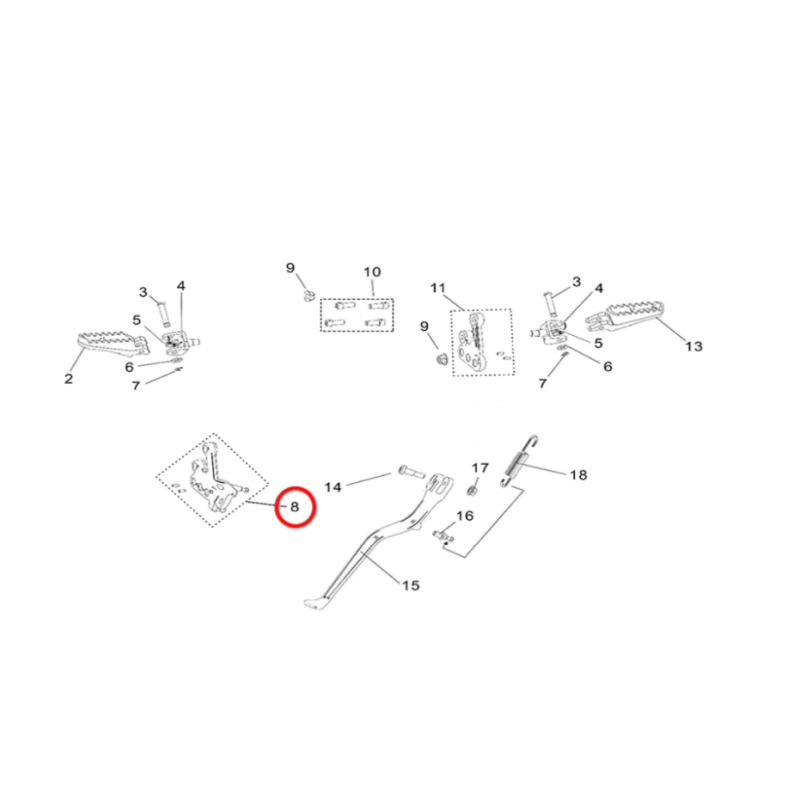 SUR-RON Left Foot Peg Mounting Bracket