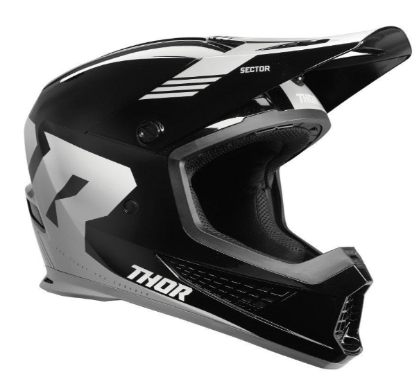 THOR Sector 2 Carve Helmet - BLACK AND WHITE