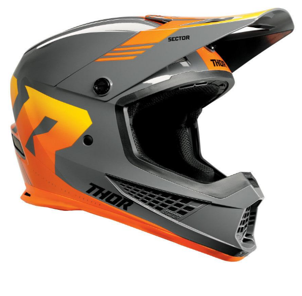 THOR Sector 2 Carve Helmet - CHARCOAL AND ORANGE