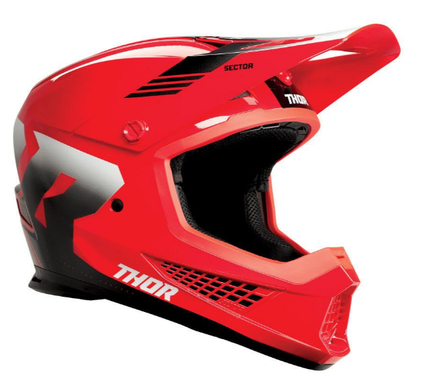 THOR Sector 2 Carve Helmet - RED AND WHITE