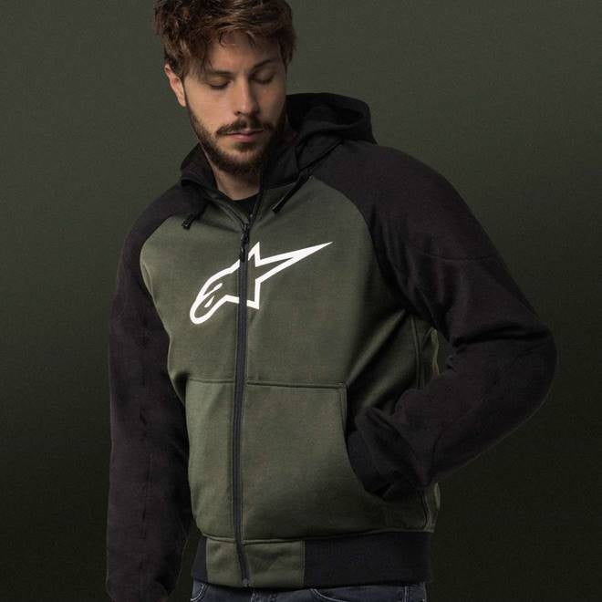 ALPINESTARS Chrome Sport Hoodie - BLACK, FOREST GREEN