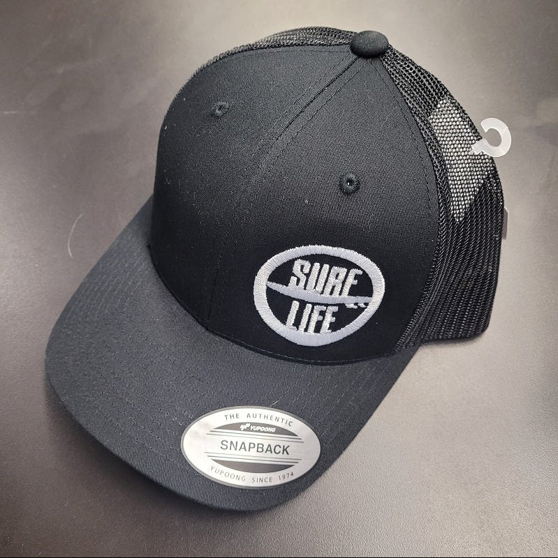 RACKANIZE Surf Life Snap Back Hat - BLACK