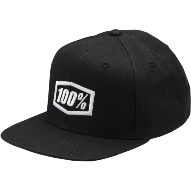 100% Essential Snapback Youth Hat - BLACK