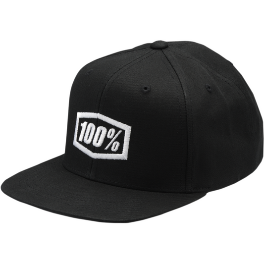 100% Essential Snapback Youth Hat - BLACK