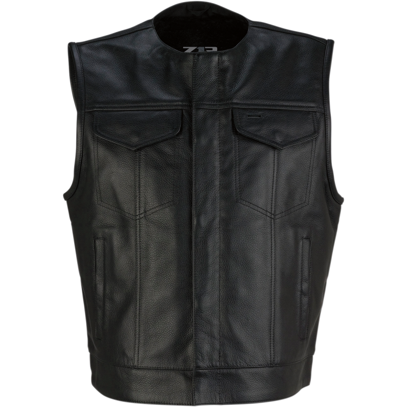 Z1R Ganja Leather Vest - BLACK