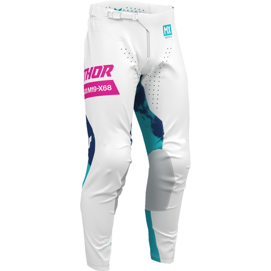 THOR Bleach Launchmode Pants - WHITE AND AQUA