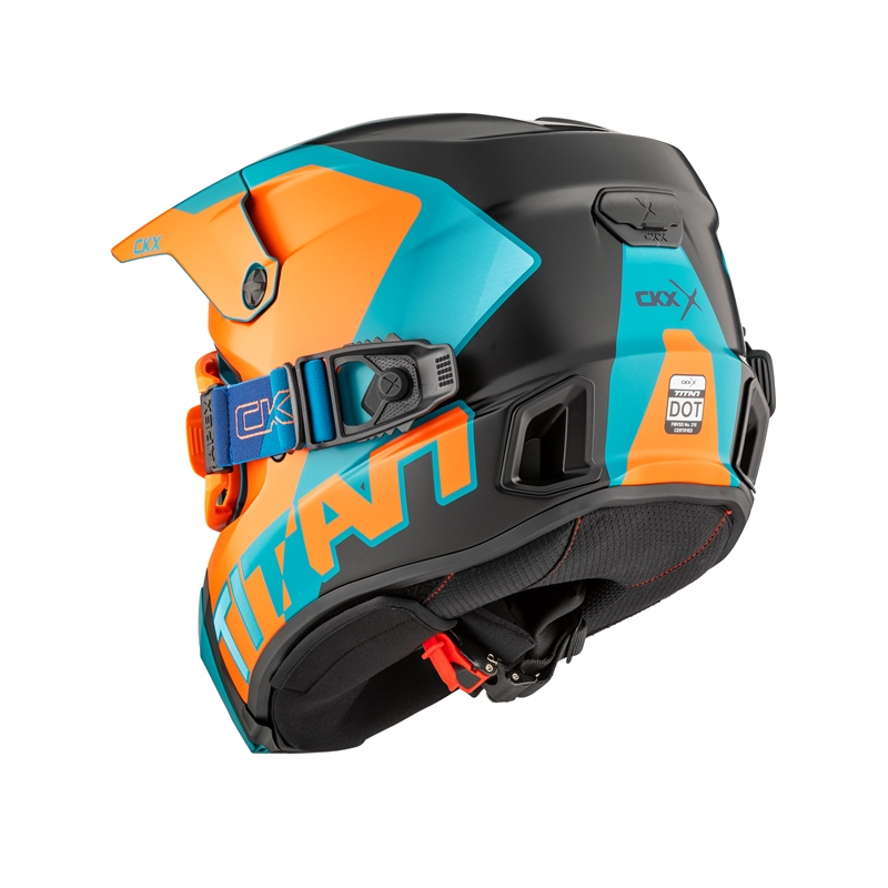 CKX Titan AMS Helmet - MATTE BLUE/ORANGE