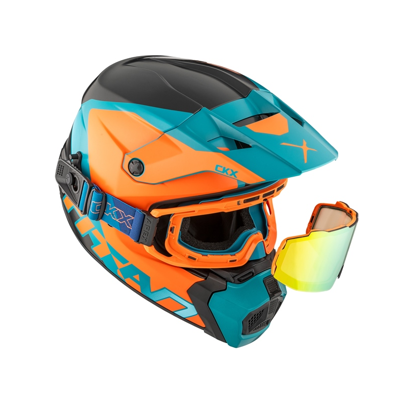 CKX Titan AMS Helmet - MATTE BLUE/ORANGE