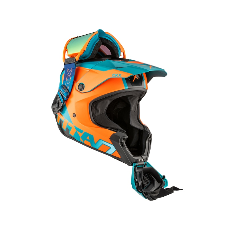 CKX Titan AMS Helmet - MATTE BLUE/ORANGE