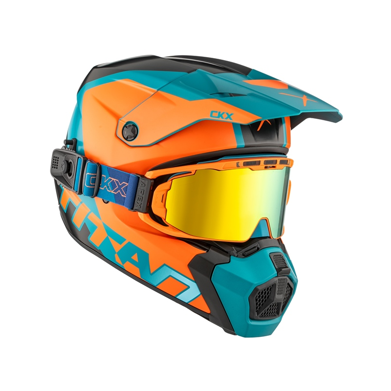 CKX Titan AMS Helmet - MATTE BLUE/ORANGE
