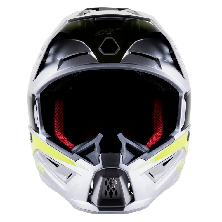 ALPINESTARS SM5 Beam Helmet - SILVER/YELLOW/MILITARY GREEN GLOSSY