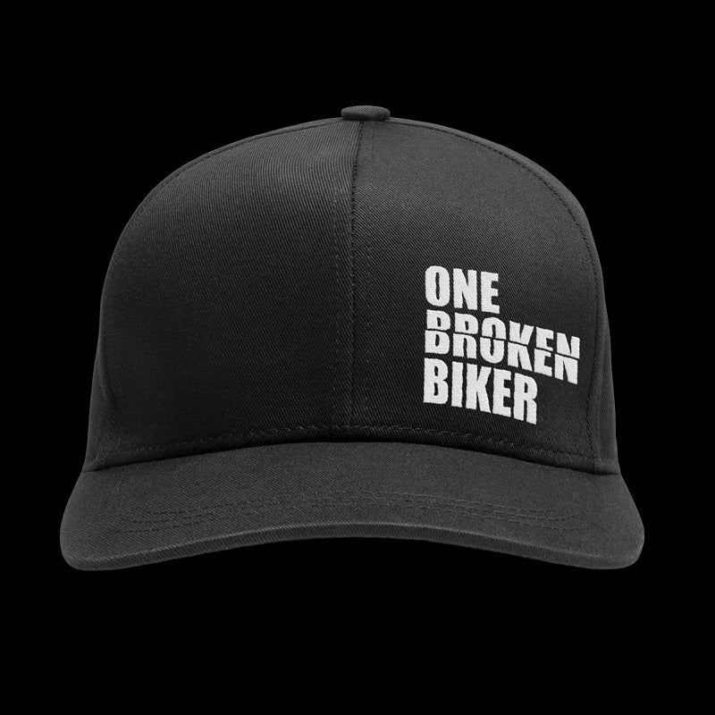 ONE BROKEN BIKER Curved Brimmed Hat - BLACK