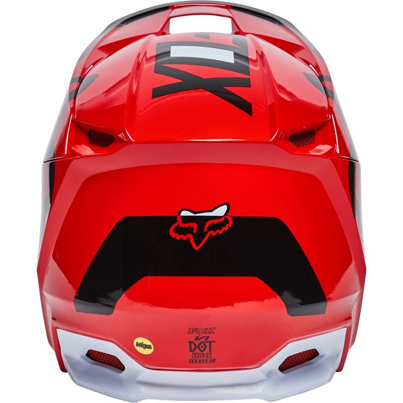 FOX Youth V1 Lux Helmet - FLO RED