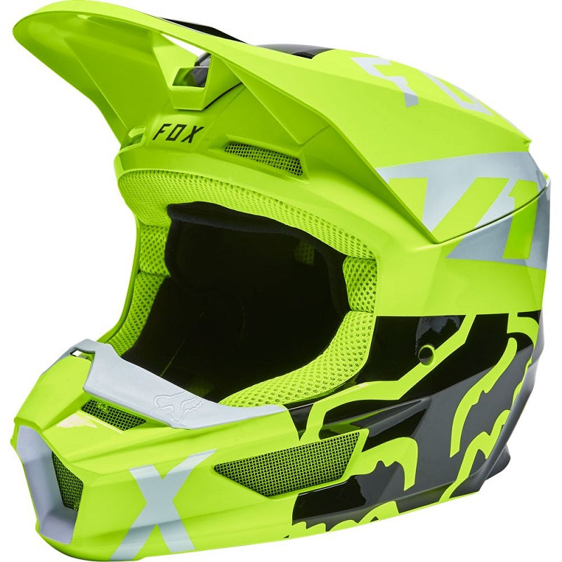 FOX V1 Skew Helmet - FLO YELLOW