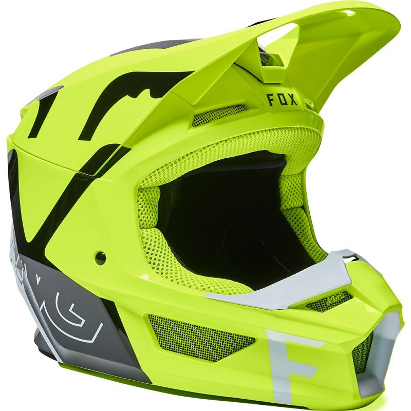 FOX V1 Skew Helmet - FLO YELLOW