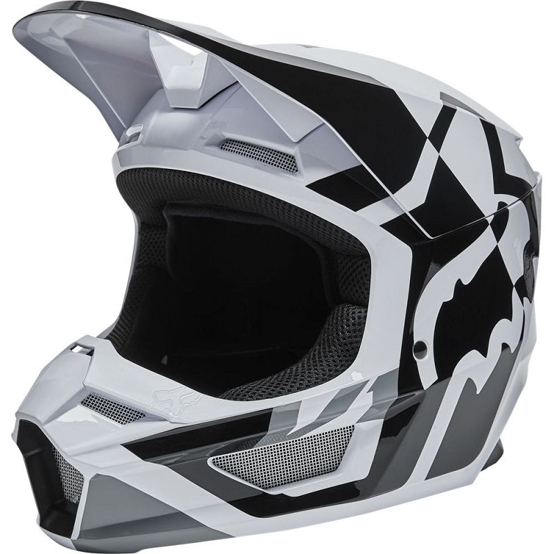 FOX V1 Lux Helmet - BLACK/WHITE