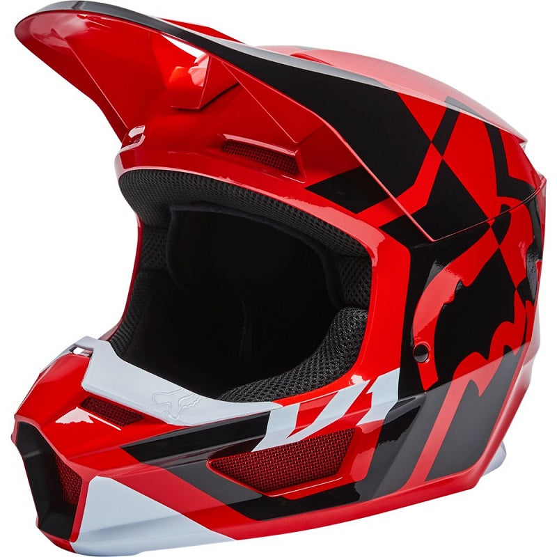 FOX V1 Lux Helmet - FLO RED