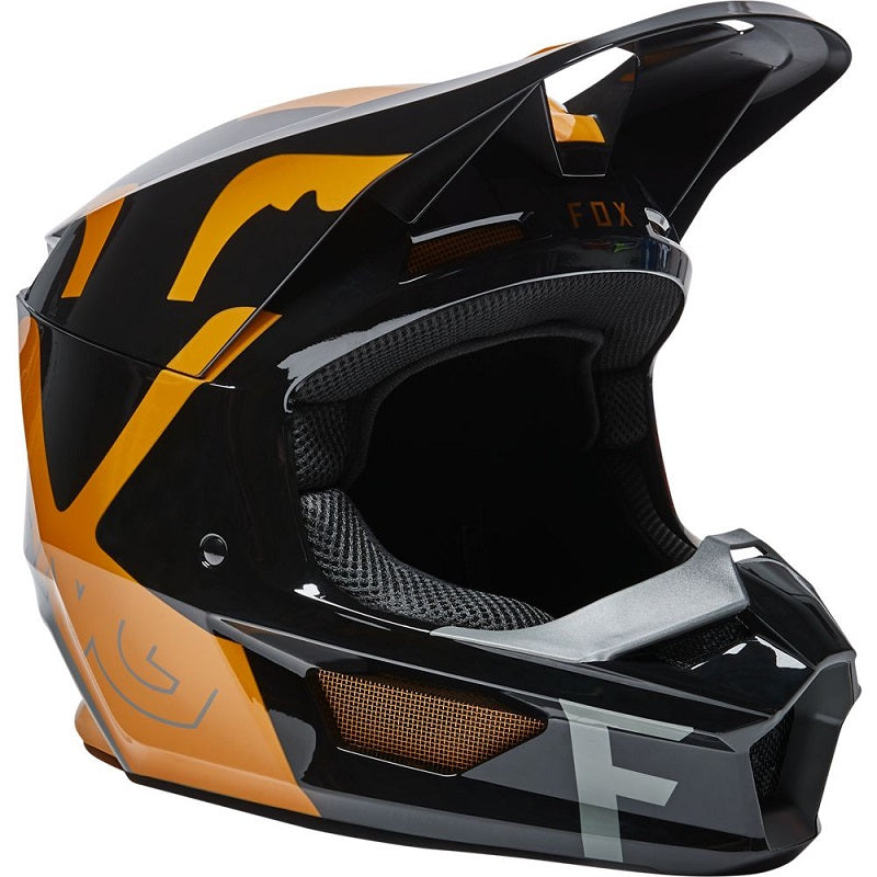 FOX Youth V1 Skew Helmet - BLACK/GOLD