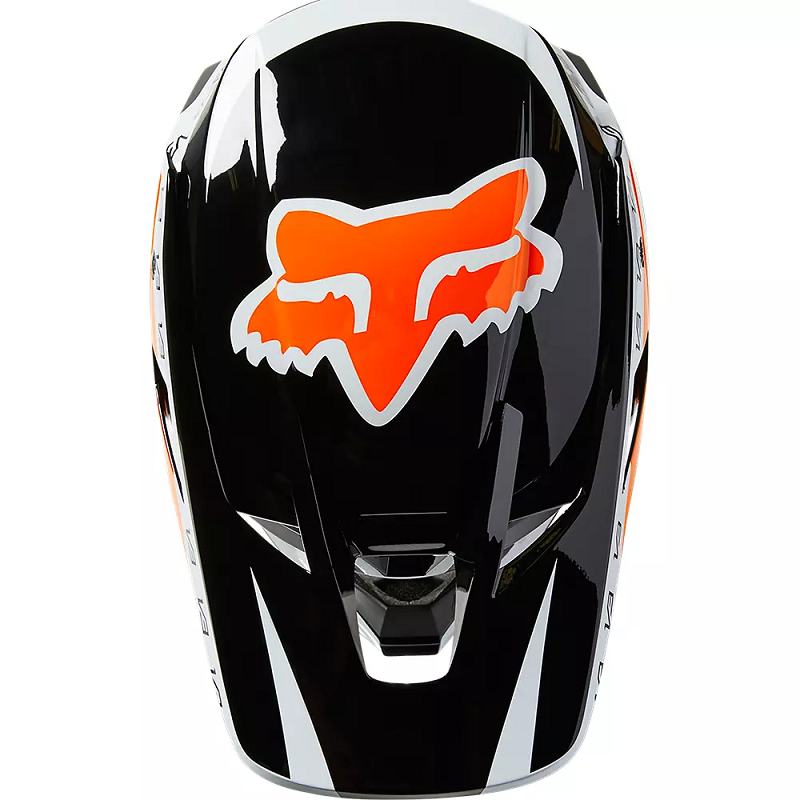 FOX V3 RS Dvide Helmet - BLACK/WHITE/ORANGE