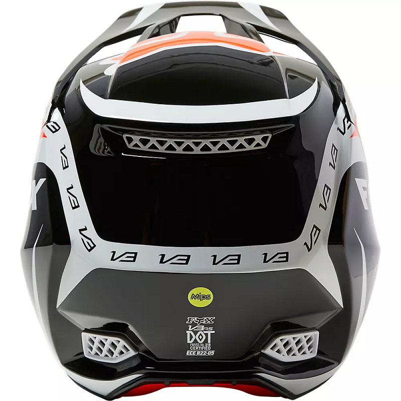 FOX V3 RS Dvide Helmet - BLACK/WHITE/ORANGE