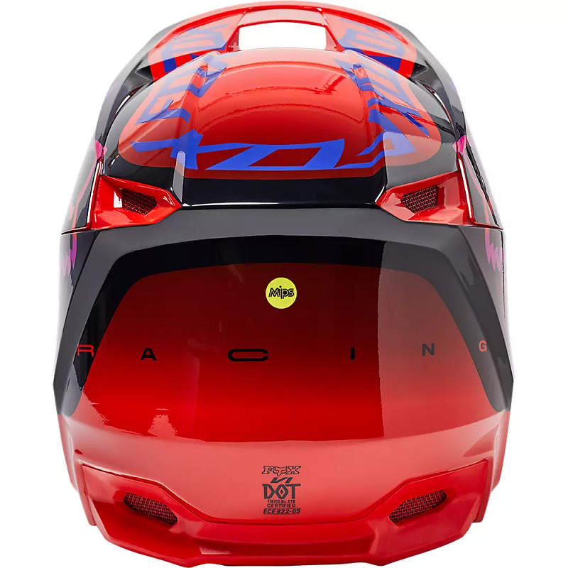 FOX Youth V1 Venz Helmet - FLO RED