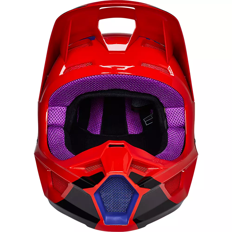 FOX Youth V1 Venz Helmet - FLO RED