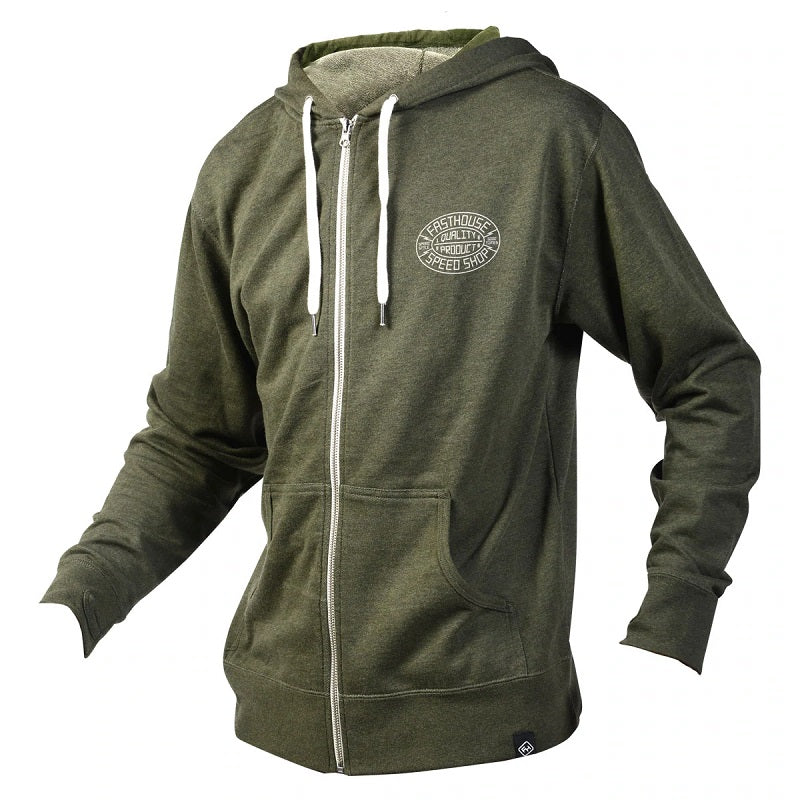 FASTHOUSE Forge Hooded Zip-Up - OLIVE HEATHER