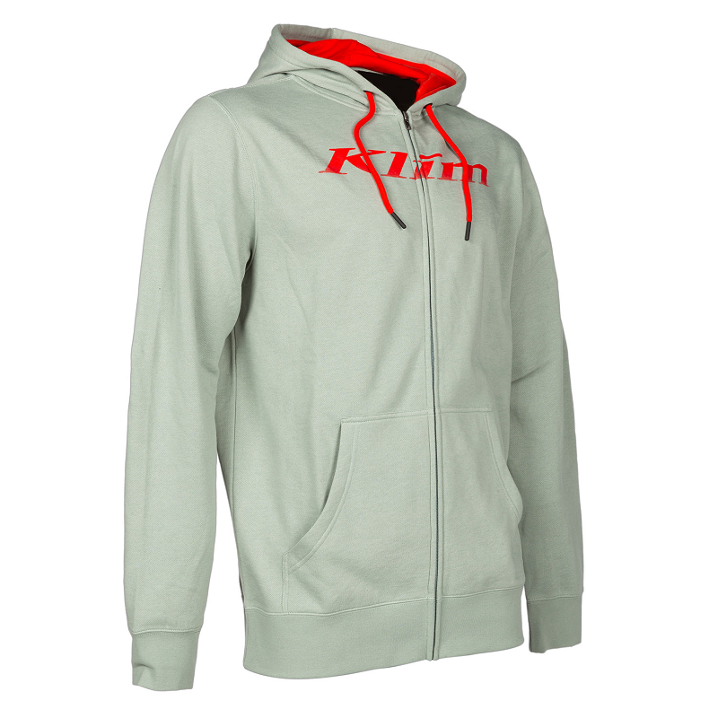 KLIM Shadow Zip-up Hoodie - SLATE GREY AND FIERY RED