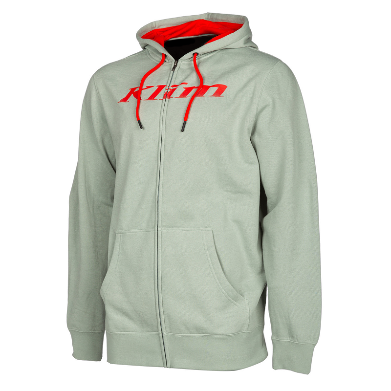 KLIM Shadow Zip-up Hoodie - SLATE GREY AND FIERY RED