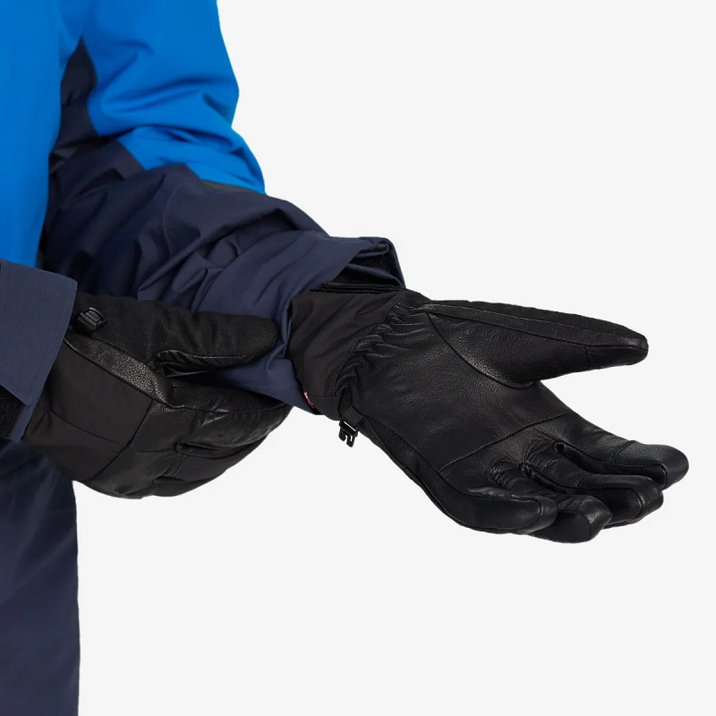 SKI-DOO BC Aspect Short Leather Gloves - BLACK
