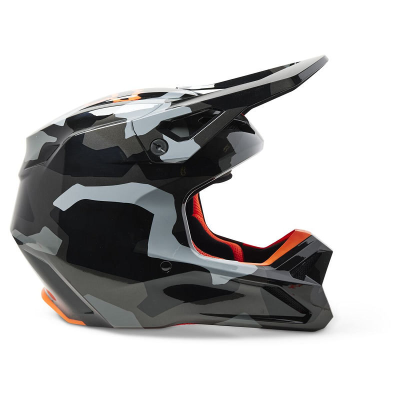 FOX Youth V1 Bnkr Helmet - GREY CAMO
