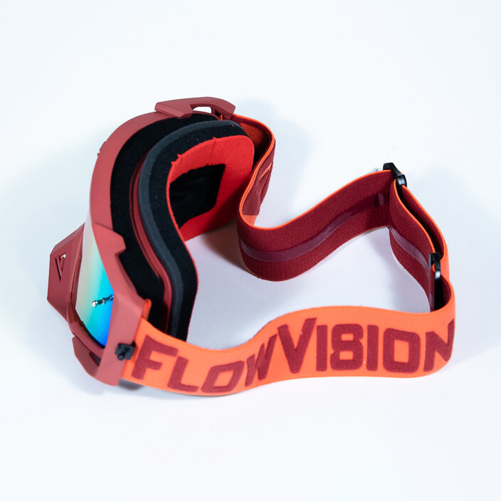 FLOWVISION Rythem Motocross Goggles - CORAL/CRIMSON
