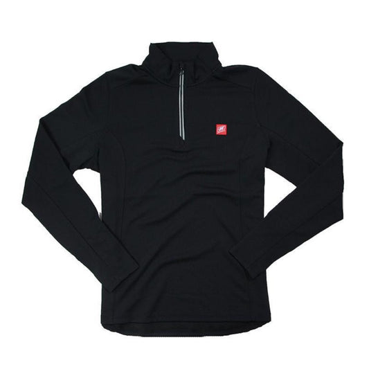 NAUTIQUE Ladies Textured 1/4 Zip Pullover - BLACK