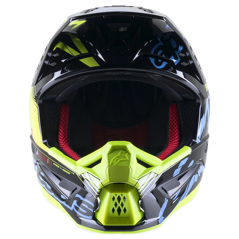 ALPINESTARS SM5 Action Helmet - BLACK, CYAN, AND FLO YELLOW