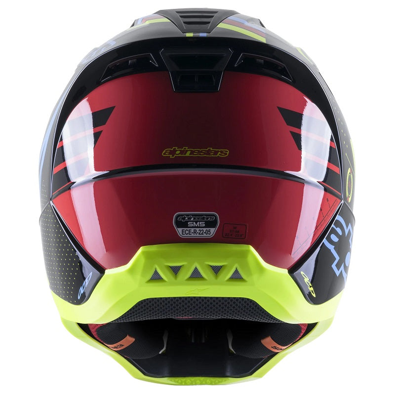 ALPINESTARS SM5 Action Helmet - BLACK, CYAN, AND FLO YELLOW