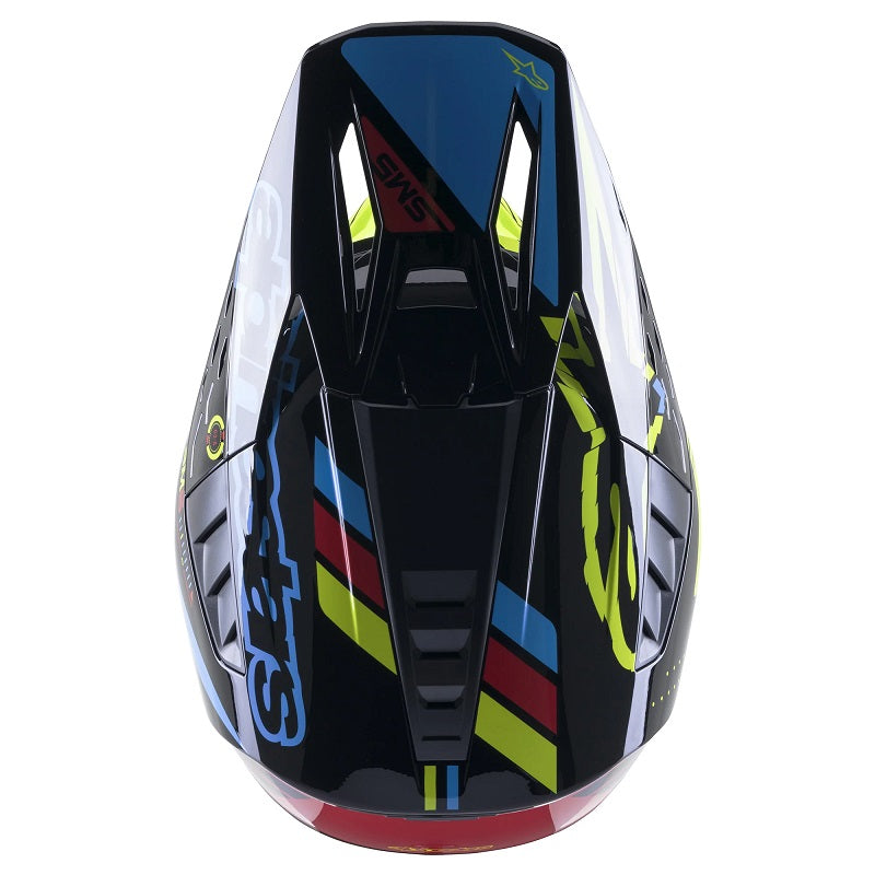 ALPINESTARS SM5 Action Helmet - BLACK, CYAN, AND FLO YELLOW