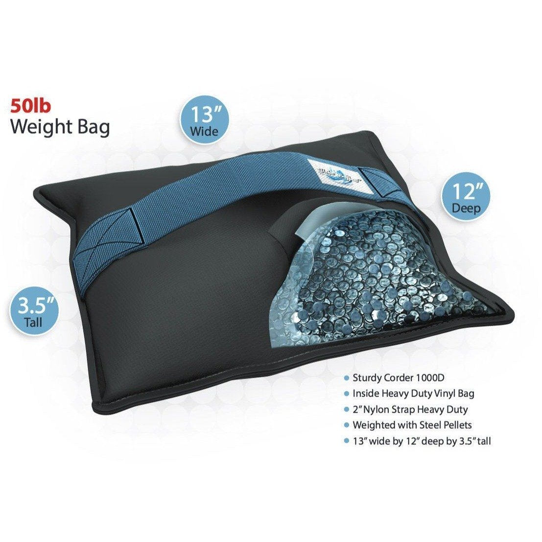 WAKE BALLAST 50 Lbs Steel Shot Bag - BLACK