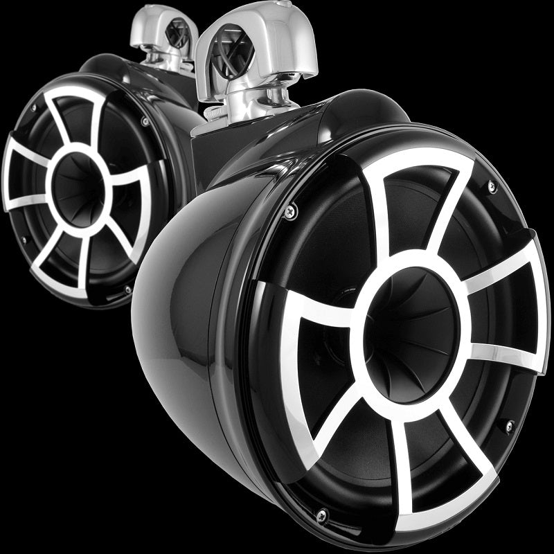 WETSOUNDS REV 10 B-SC V2 MINI | Wet Sounds REV Series 10" Black Tower Speaker With TC3 Mini Swivel Clamps For Tube Diameter 1” To 1 7/8”